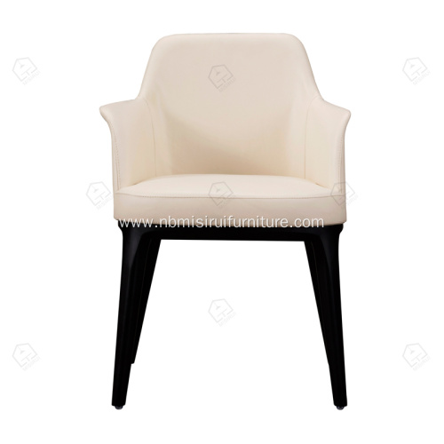 White PU leather dining chairs